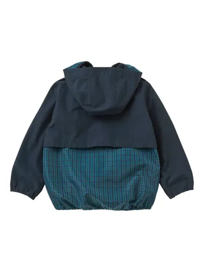 Familiar Checked-print Hooded Jacket In Blue