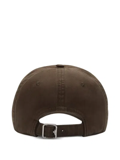 Burberry Duck Gabardine Baseball Cap Juniper In Brown