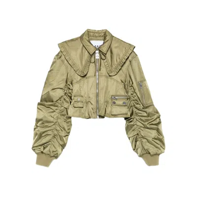 Ganni Nylon Short Bomber Jacket