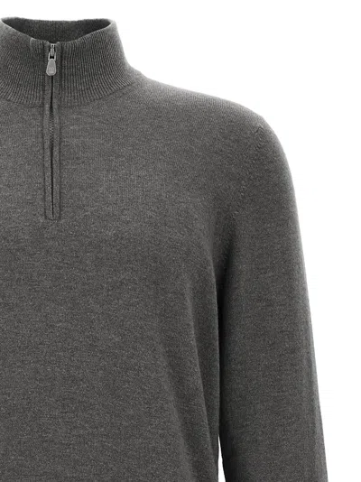 Brunello Cucinelli Half-zip Sweater Sweaters And Cardigans Gray