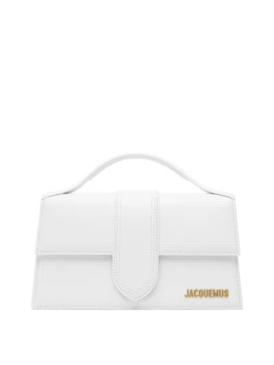 Jacquemus Large Bambino Leather Shoulder Bag In White
