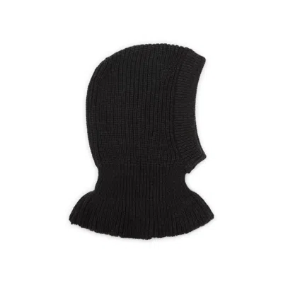 Lemaire Hood Hat Balaclava Design Knitted Ribbed In Black