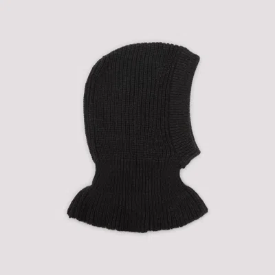 Lemaire Hood Hat Balaclava Design Knitted Ribbed In Black