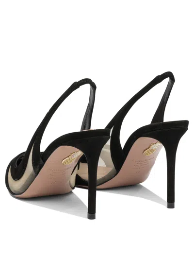 Aquazzura Mesh Panel Pointed Toe Stiletto Heel Pumps