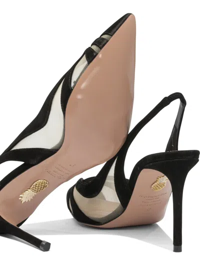 Aquazzura Mesh Panel Pointed Toe Stiletto Heel Pumps