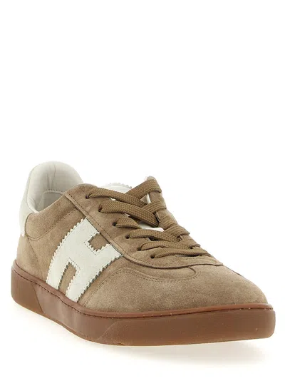 Hogan Cool Beige Suede Sneakers In Brown