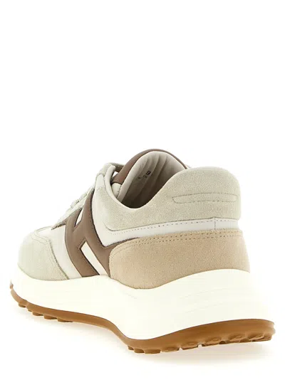 Hogan Lightweight Sneakers With Cushioned Collar And Suede Panels In Neutral