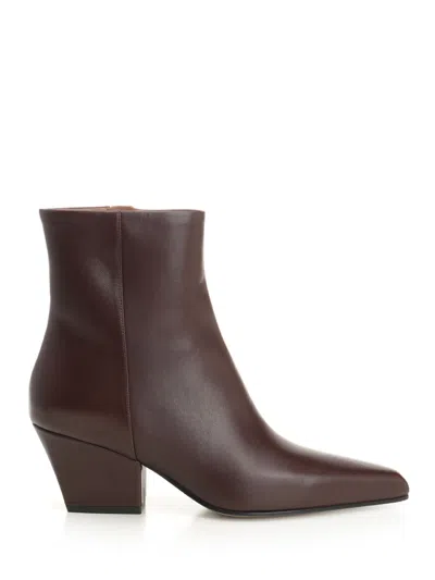 Paris Texas Ankle Boots In Mocha Calf Leather In Brown