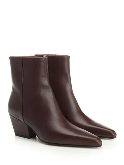 Paris Texas Ankle Boots In Mocha Calf Leather In Brown