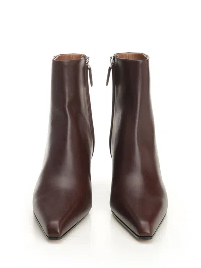 Paris Texas Ankle Boots In Mocha Calf Leather In Brown