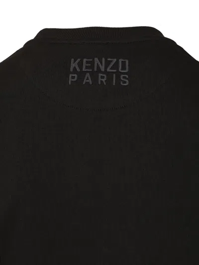 Kenzo Happy Tiger Embroidered Classic Sweatshirt Sweatshirts Black In Black