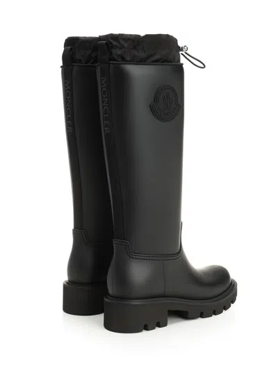 Moncler Kickstream High Rain Boots, Women, Black, Size: 41