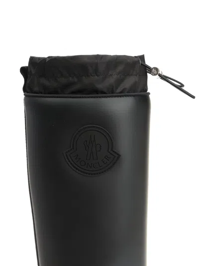 Moncler Kickstream High Rain Boots, Women, Black, Size: 41