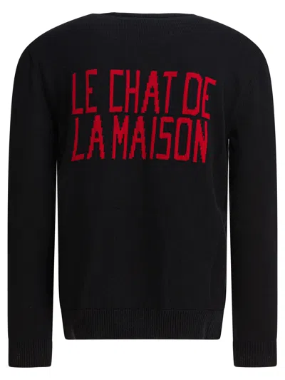 Valentino Garavani Sweater With Le Chat De La Maison Patch In Black