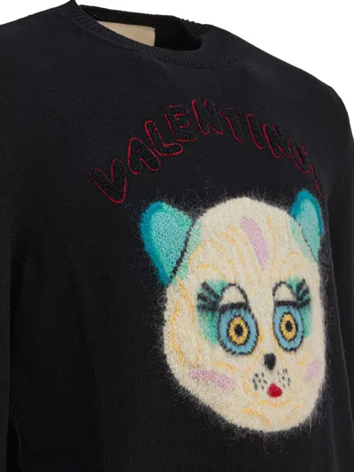 Valentino Garavani Sweater With Le Chat De La Maison Patch In Black