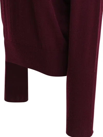 Pinko Wool And Cashmere Logo Sweater In Red