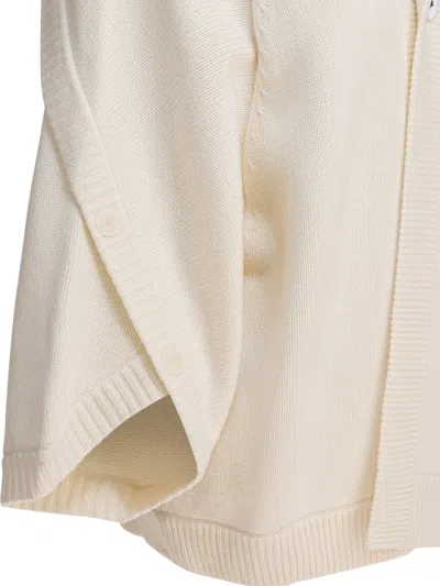 Max Mara Knitwear With Buttoned Hood And Relaxed Fit In Neutral