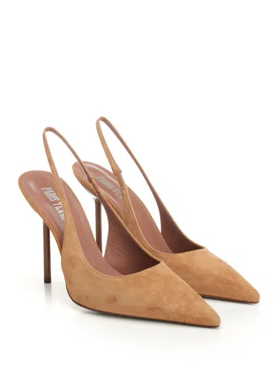 Paris Texas Lidia Slingback Suede Pumps Brown In Neutral