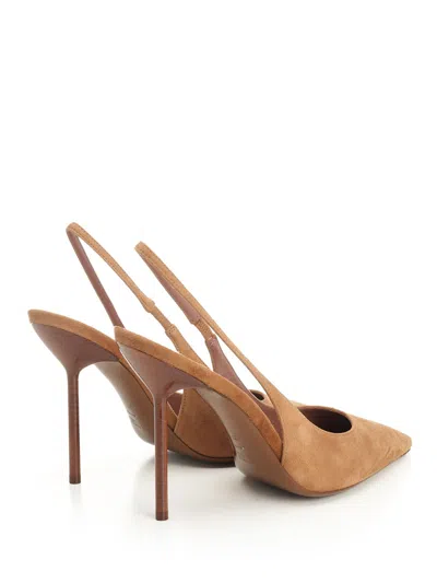 Paris Texas Lidia Slingback Suede Pumps Brown In Neutral