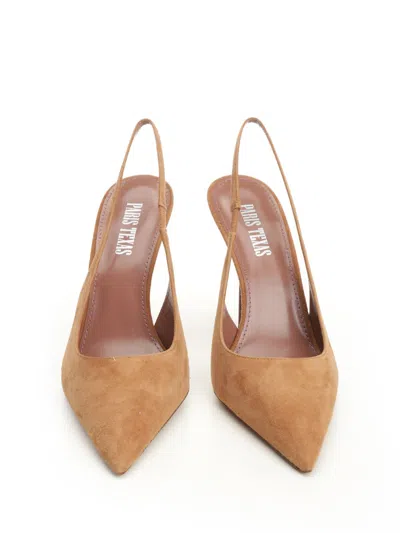 Paris Texas Lidia Slingback Suede Pumps Brown In Neutral