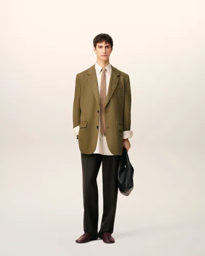 Ami Alexandre Mattiussi Green Wool Loose Double Breasted Jacket Green In Green