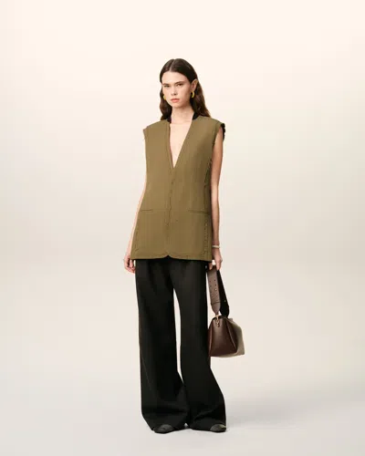 Ami Alexandre Mattiussi Green Wool Sleeveless Jacket  Green In Green