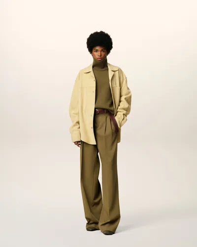 Ami Alexandre Mattiussi Green Wool Tabs Wide Trousers In Green