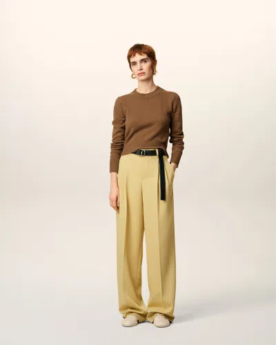 Ami Alexandre Mattiussi Green Wool Tabs Wide Trousers  Yellow