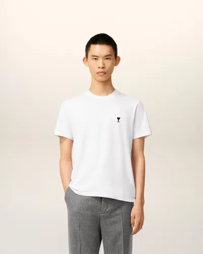 Ami Alexandre Mattiussi Ami Paris Men Ami De Coeur T-shirt In Organic Cotton Jersey In White