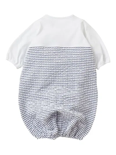 Familiar Bear-embroidered Romper In Blue
