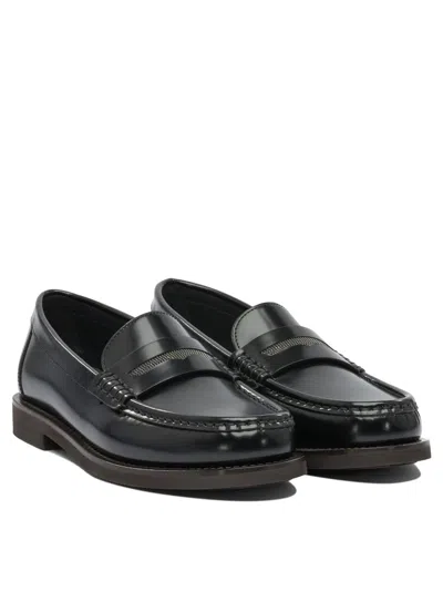 Brunello Cucinelli Women Leather Loafers With Jewel Detailing In Animal Print