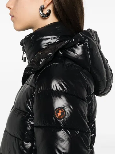 Save The Duck Marjorie Long Padded Jacket In Black