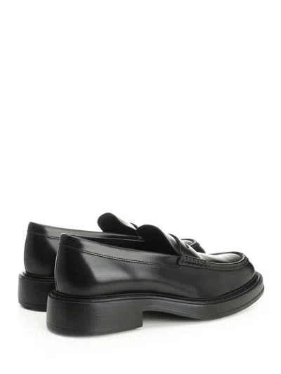 Tod's Smooth Leather Loafers In Black