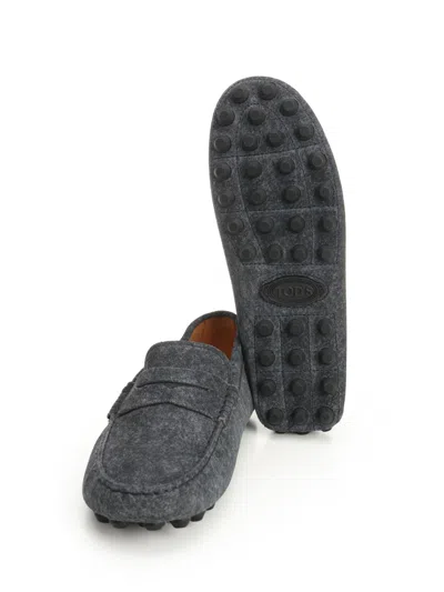 Tod's Almond Toe Leather Loafers With Penny Strap