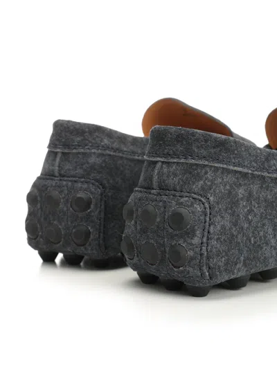 Tod's Almond Toe Leather Loafers With Penny Strap