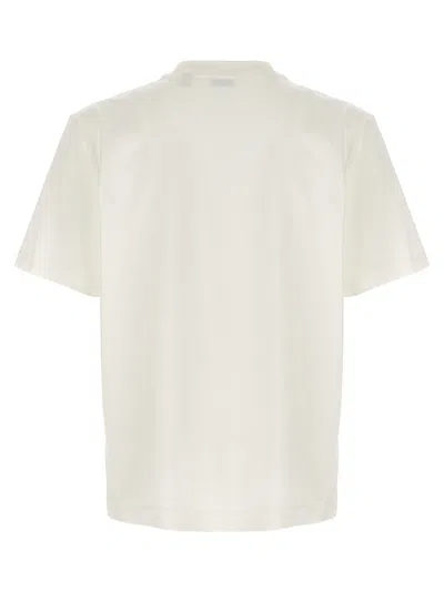 Burberry Beige Crewneck T-shirt With Maxi Logo On The Front In Cotton Man In White