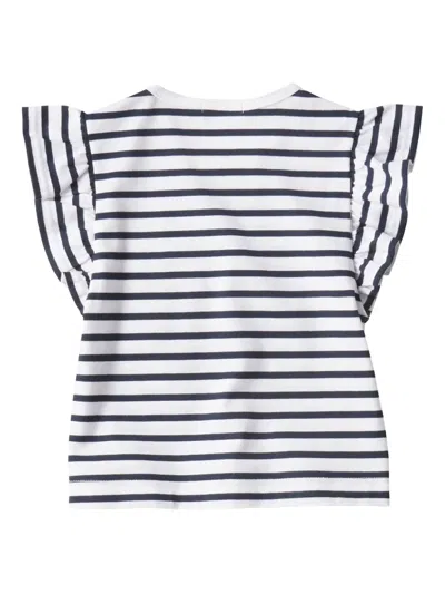 Familiar Striped Ruffled T-shirt In Multi