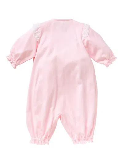 Familiar Lace-trim Romper In Pink