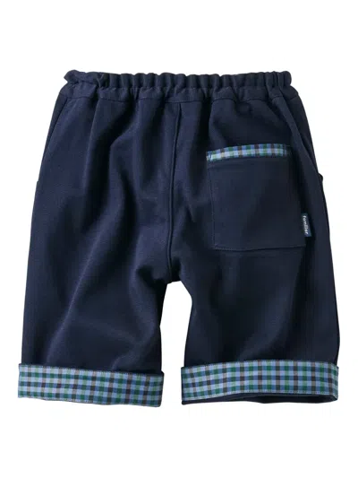 Familiar Check-details Shorts In Blue