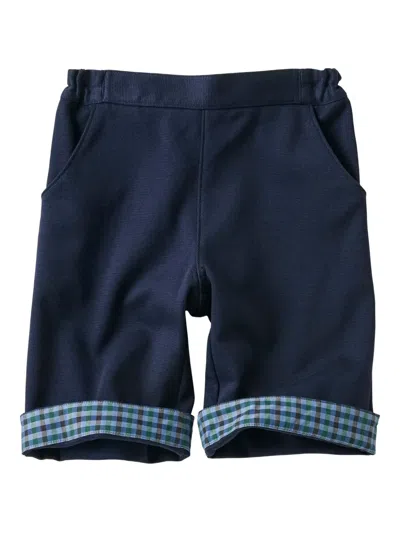Familiar Check-details Shorts In Blue