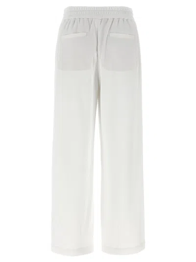 Brunello Cucinelli Hose Mit Elastischem Bund In White
