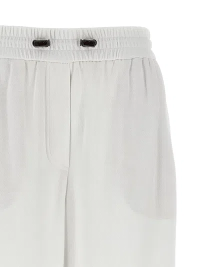 Brunello Cucinelli Hose Mit Elastischem Bund In White