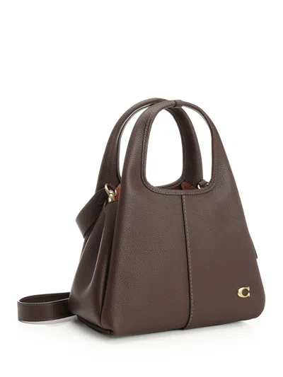 Coach Polished Pebble Leather Lana Shoulder Bag 23 Shoulder Bags Brown