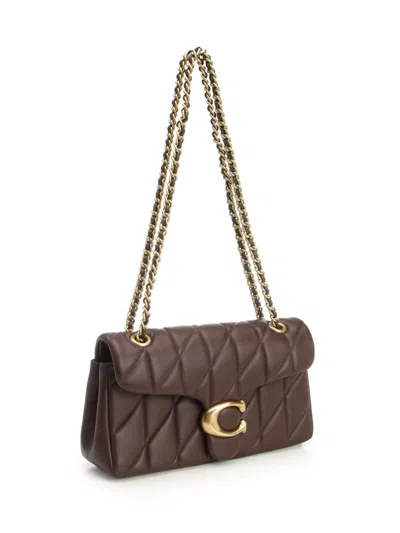 Coach Quilted Tabby Shoulder Bag 26 With Chain Handbags Bordeaux In Brown