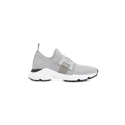 Tod's Grey Knit Sneakers Rubber Sole In Gray