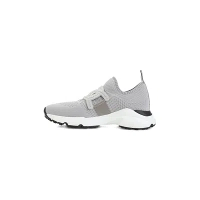 Tod's Grey Knit Sneakers Rubber Sole In Gray