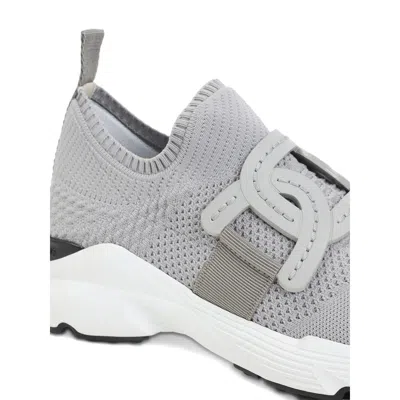 Tod's Grey Knit Sneakers Rubber Sole In Gray