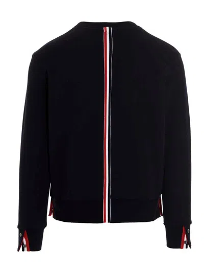Thom Browne Tricolor Intarsia Design Cotton Sweatshirt
