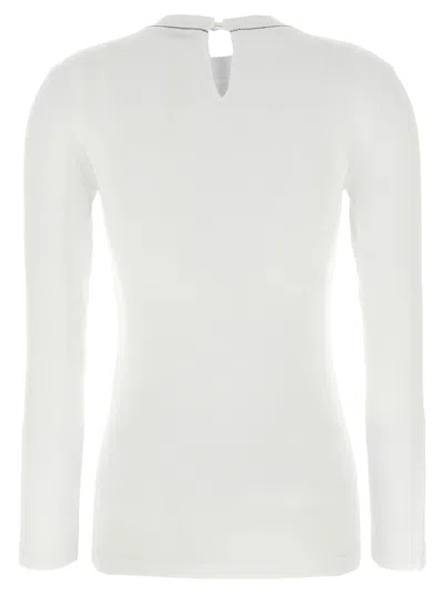 Brunello Cucinelli Ribbed Texture Crew Neck T-shirt In White