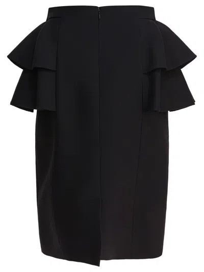 Valentino Virgin Wool And Silk Midi Skirt In Black
